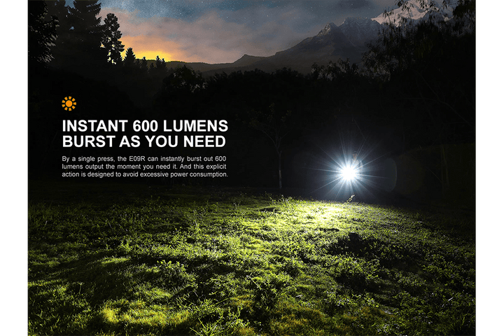 Fenix E09R Rechargeable High-Output Flashlight - 600 Lumens - Fenix Store