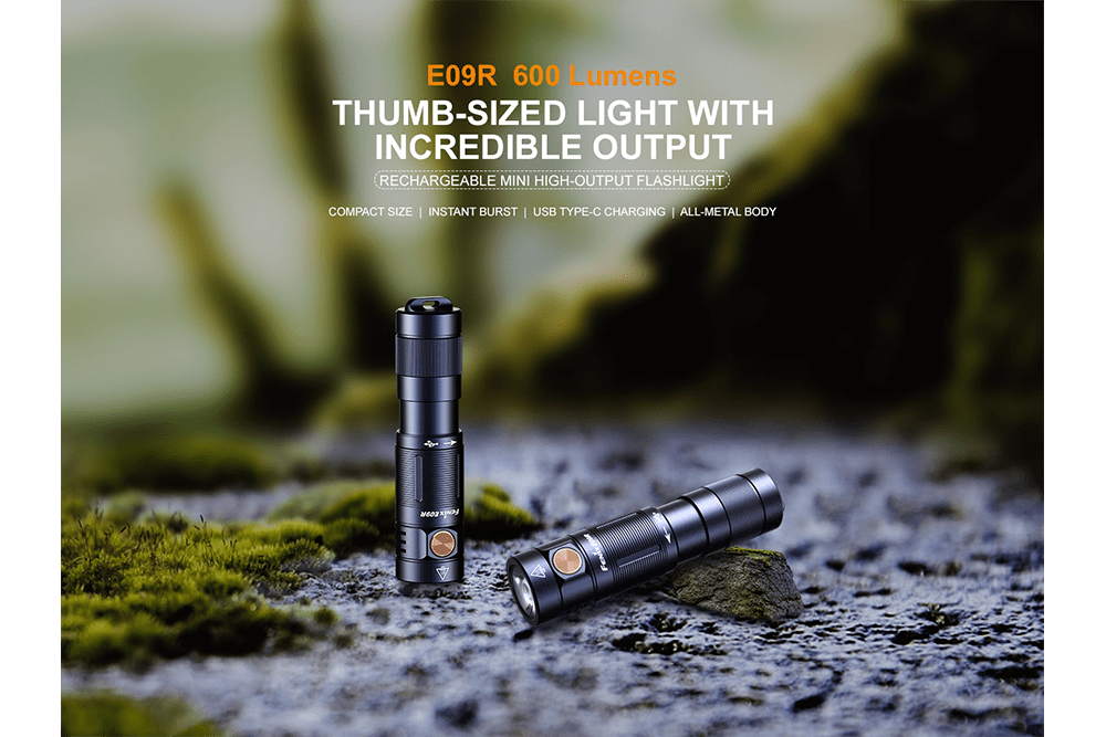 Fenix E09R Rechargeable High-Output Flashlight - 600 Lumens - Fenix Store