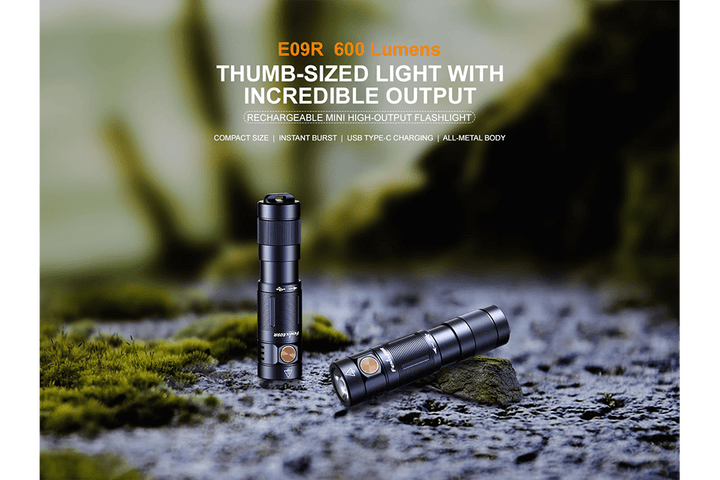 Fenix E09R Rechargeable High-Output Flashlight - 600 Lumens - Fenix Store