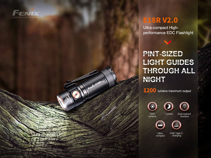 Fenix E18R V2 Rechargeable LED Flashlight - Fenix Store