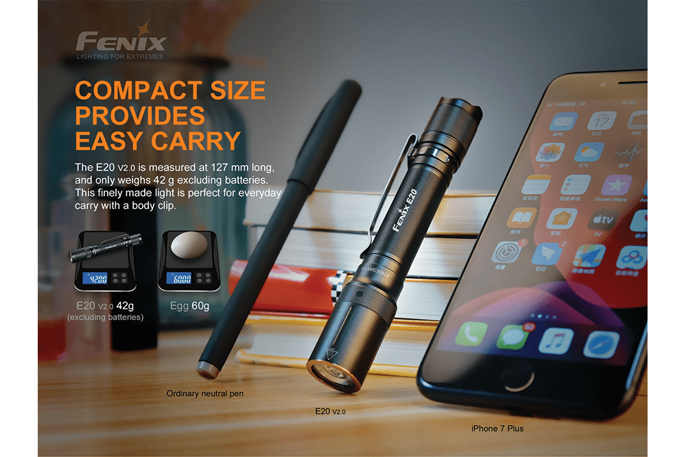 Fenix E20 V2.0 EDC Flashlight - 350 Lumens - Fenix Store