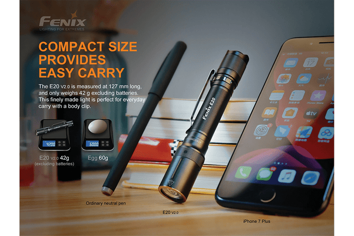 Fenix E20 V2.0 EDC Flashlight - 350 Lumens - Fenix Store