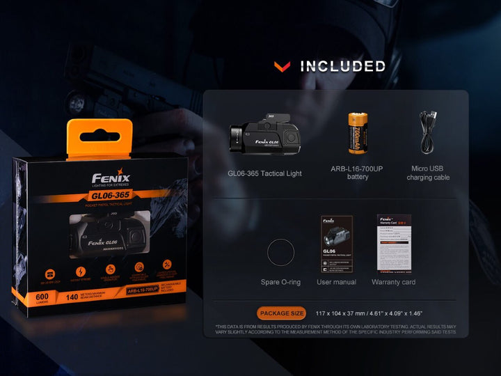 Fenix GL06 Pocket Pistol Tactical LED Light - 600 Lumens - Fenix Store