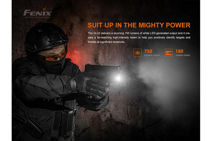 Fenix GL22 Tactical LED Light with Red Laser - Fenix Store