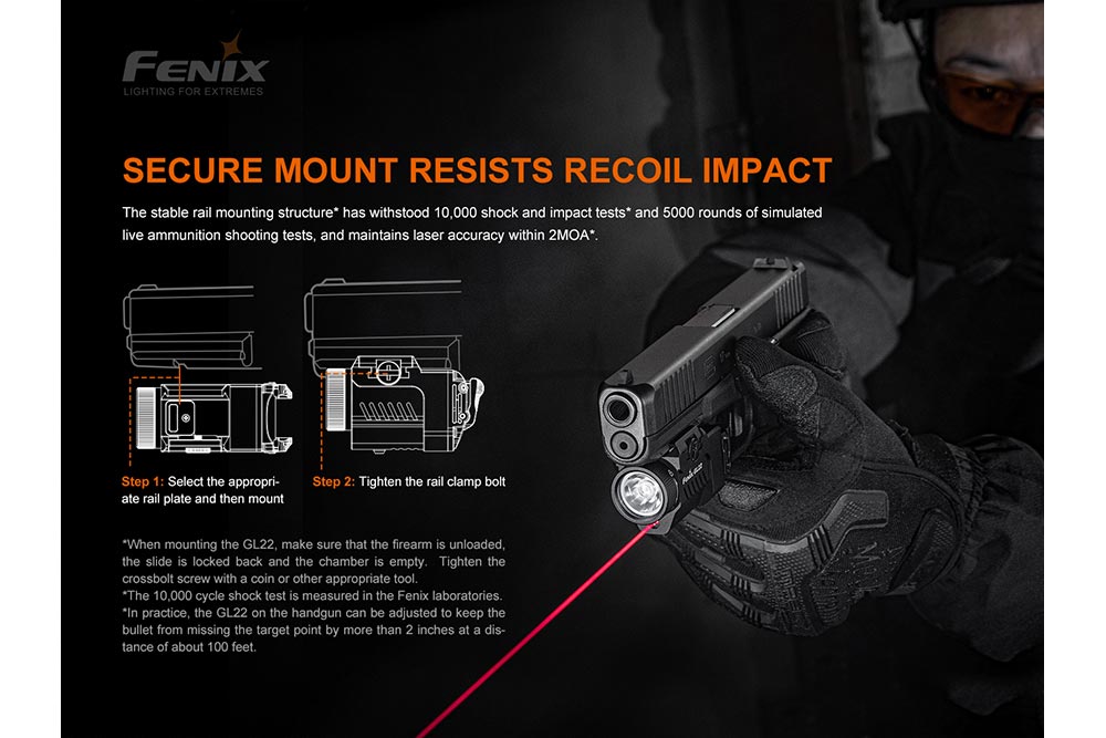 Fenix GL22 Tactical LED Light with Red Laser - Fenix Store