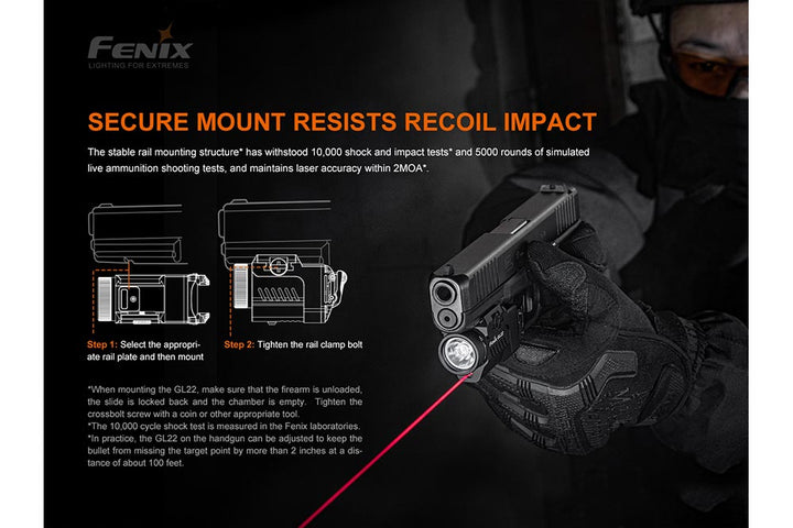 Fenix GL22 Tactical LED Light with Red Laser - Fenix Store