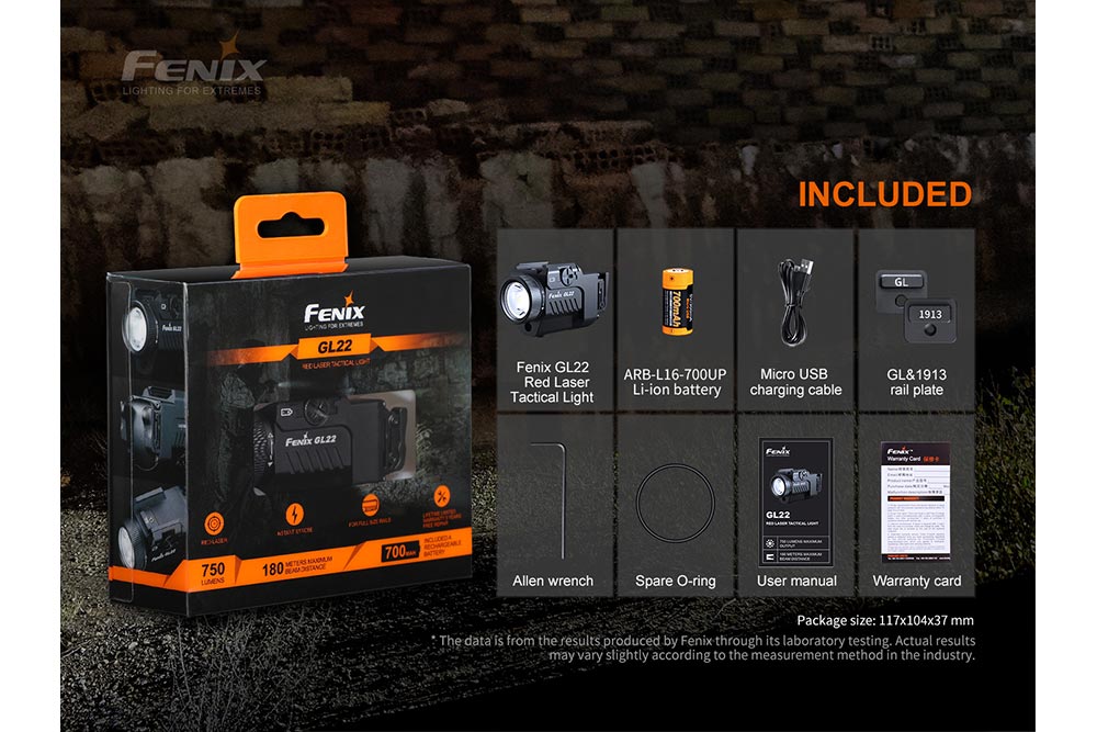 Fenix GL22 Tactical LED Light with Red Laser - Fenix Store