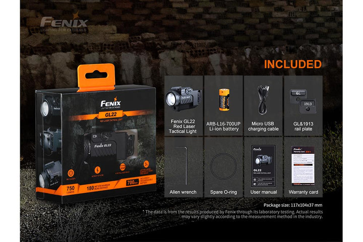 Fenix GL22 Tactical LED Light with Red Laser - Fenix Store