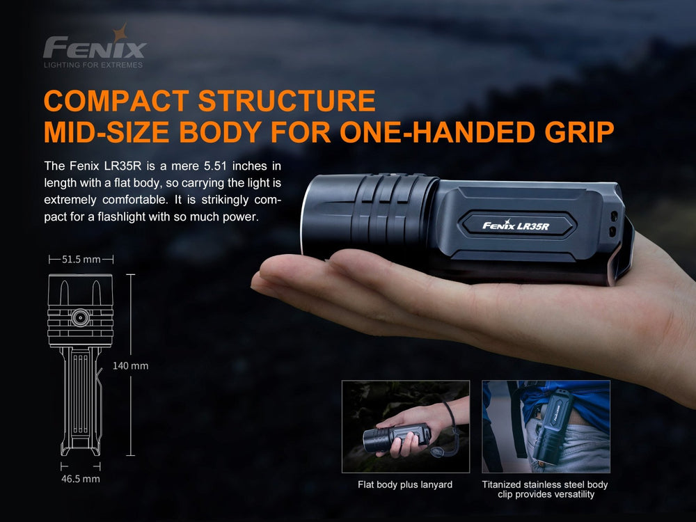 Fenix LR35R Rechargeable LED Flashlight - 10,000 Lumens - Fenix Store