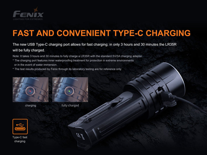 Fenix LR35R Rechargeable LED Flashlight - 10,000 Lumens - Fenix Store
