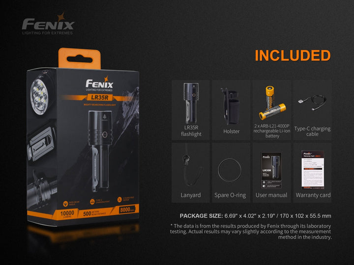 Fenix LR35R Rechargeable LED Flashlight - 10,000 Lumens - Fenix Store