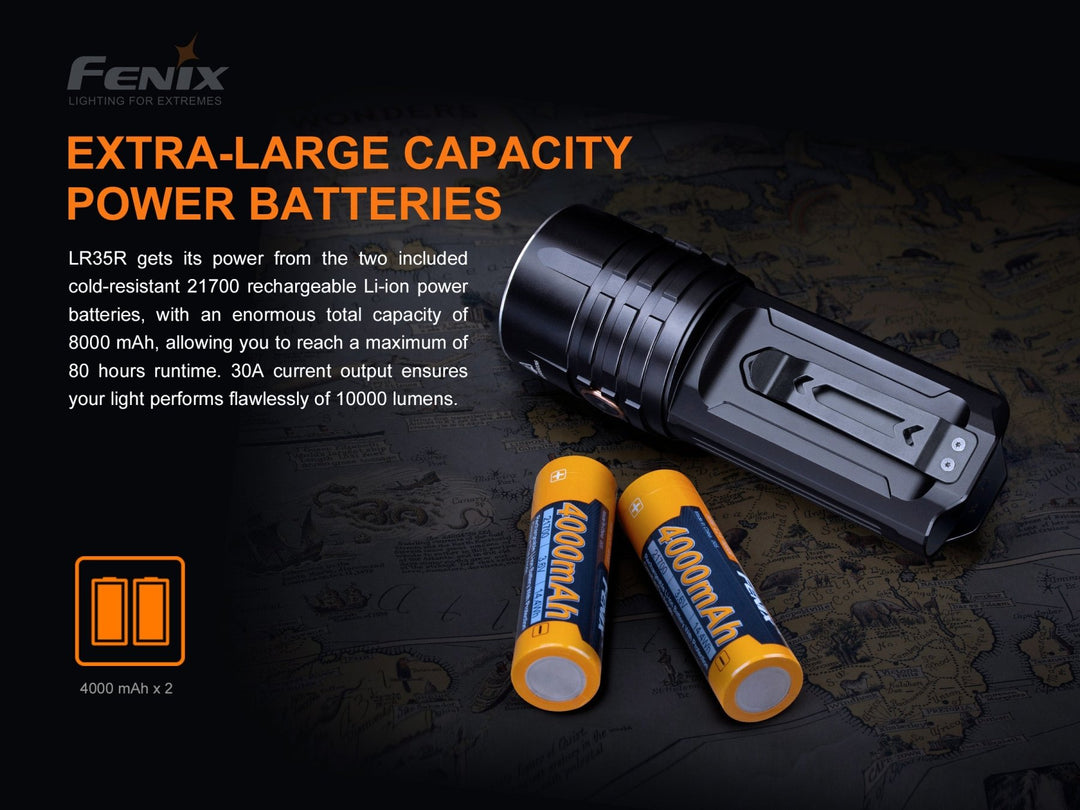 Fenix LR35R Rechargeable LED Flashlight - 10,000 Lumens - Fenix Store