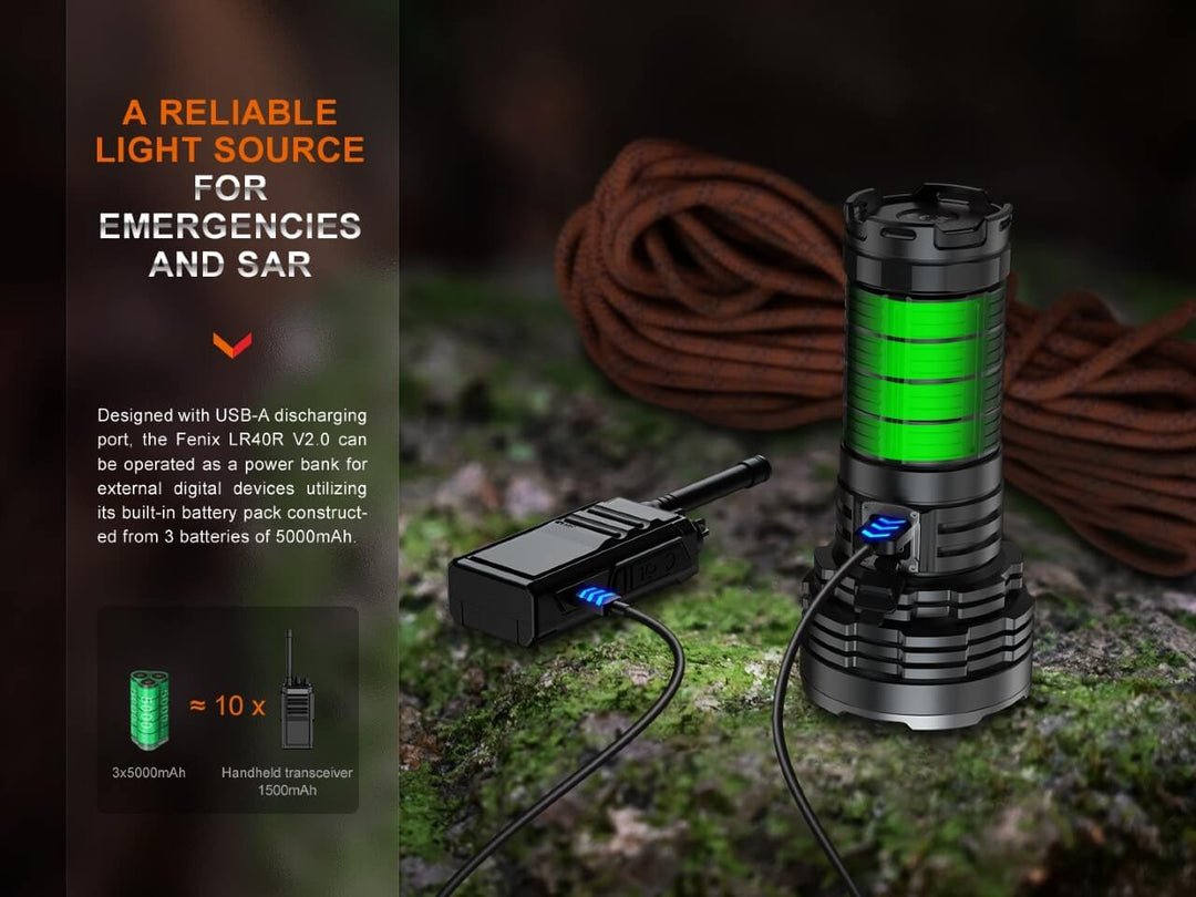 Fenix LR40R V2.0 Rechargeable LED Searchlight - Fenix Store