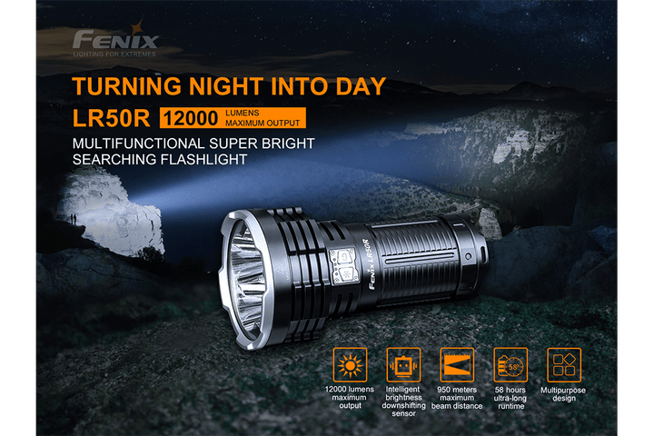 Fenix LR50R Multifunctional LED Search Light - 12000 Lumens - Fenix Store