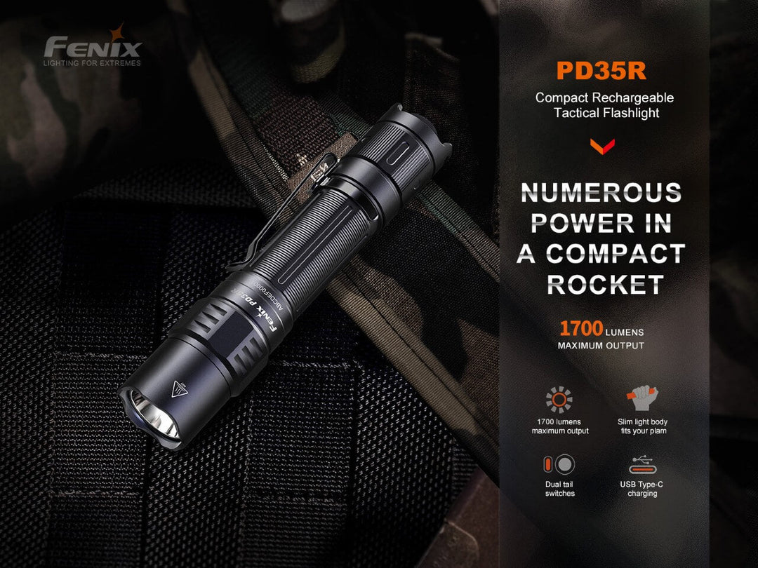 Fenix PD35R Compact Rechargeable Tactical Flashlight - Fenix Store