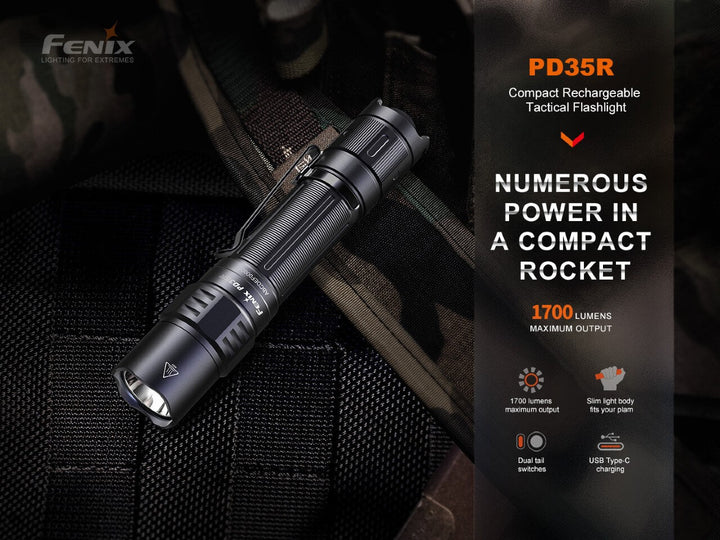 Fenix PD35R Compact Rechargeable Tactical Flashlight - Fenix Store