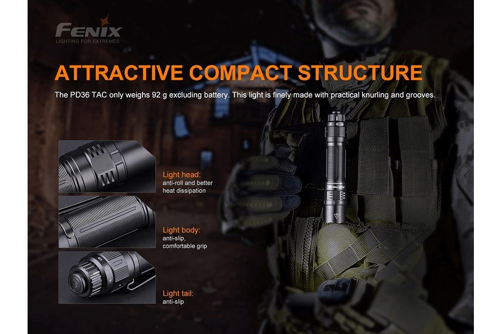 Fenix PD36 TAC Tactical Flashlight - 3000 Lumens - Fenix Store