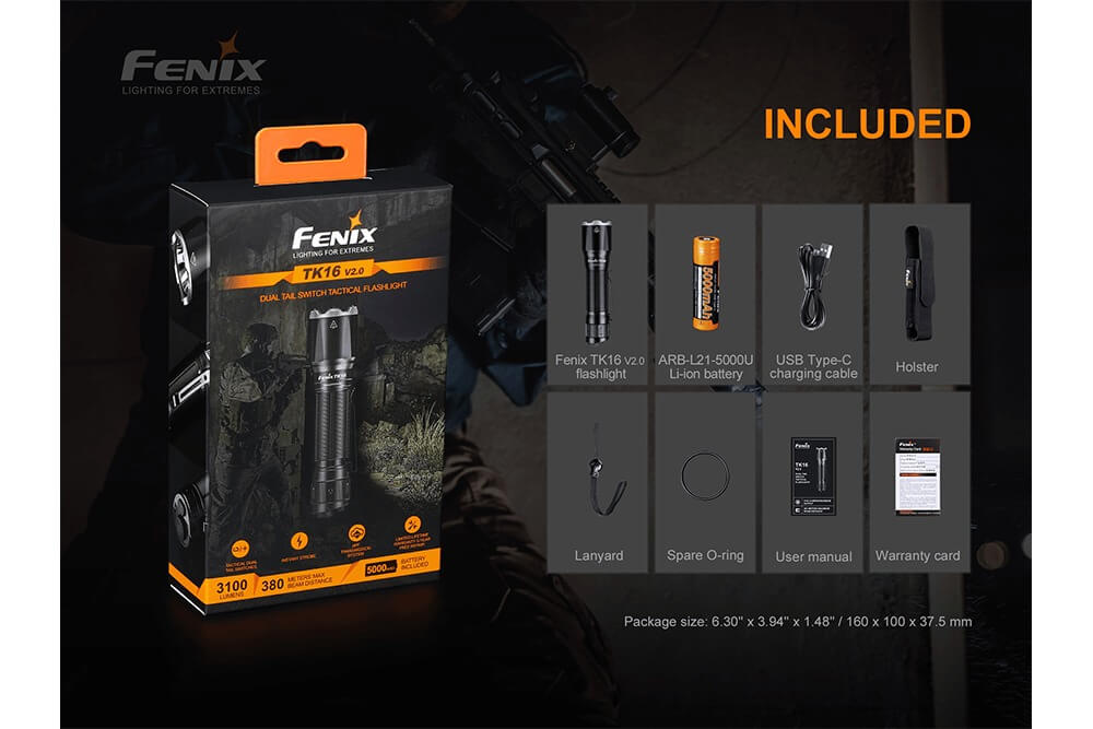 Fenix TK16 V2.0 Tactical Flashlight - 3100 Lumens - Fenix Store