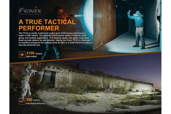 Fenix TK16 V2.0 Tactical Flashlight - 3100 Lumens - Fenix Store
