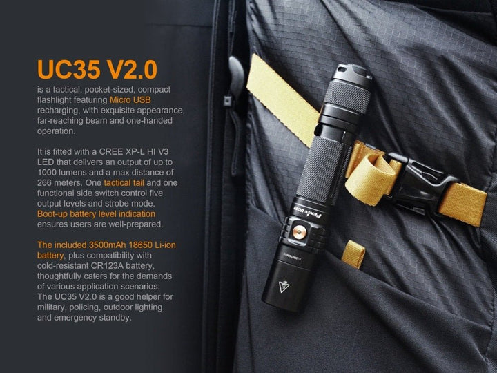 Fenix UC35 V2.0 LED Rechargeable EDC Flashlight - Fenix Store