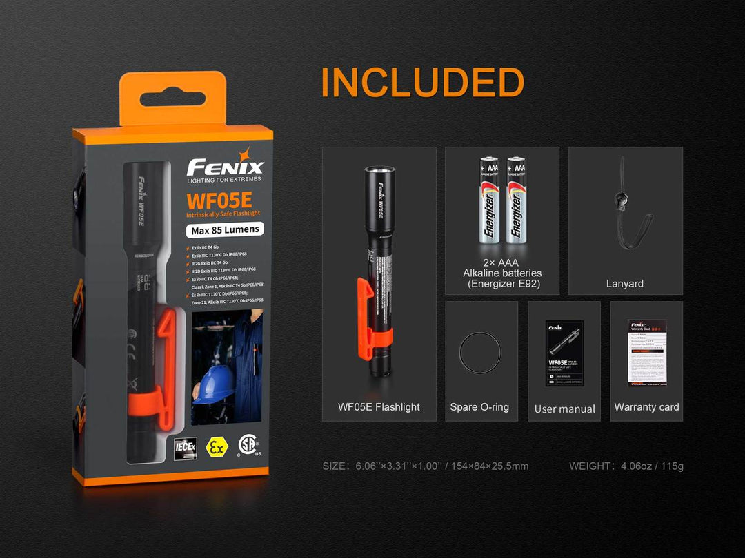 Fenix WF05E Intrinsically Safe Flashlight - Fenix Store