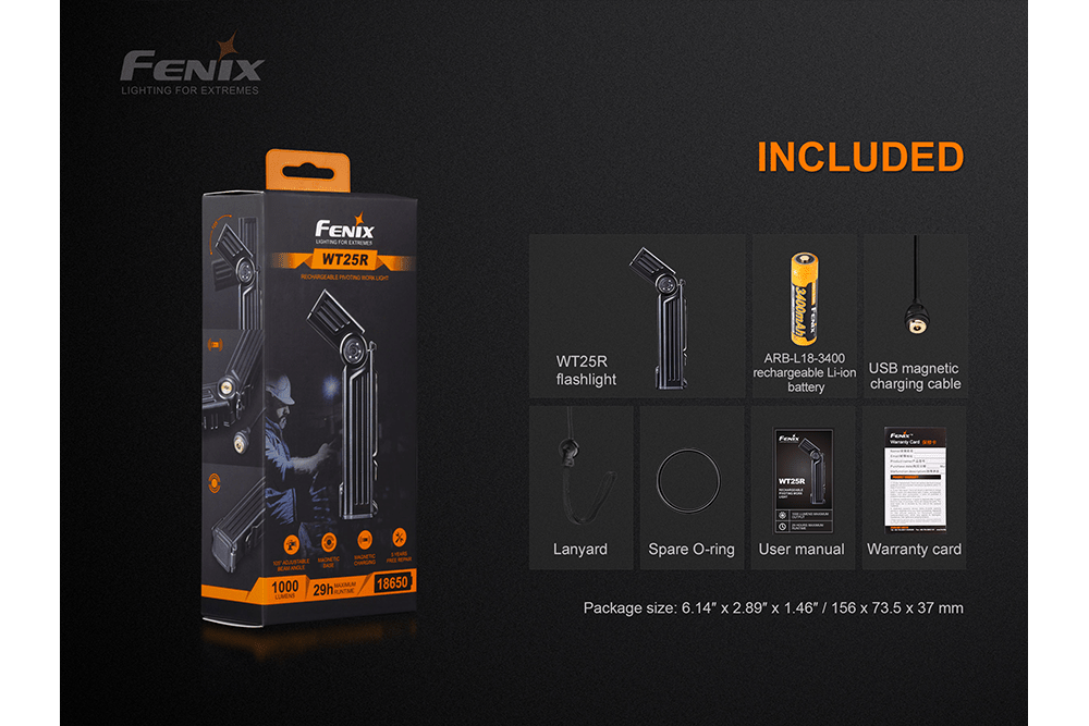 Fenix WT25R Adjustable Head LED Flashlight - 1000 Lumens - Fenix Store