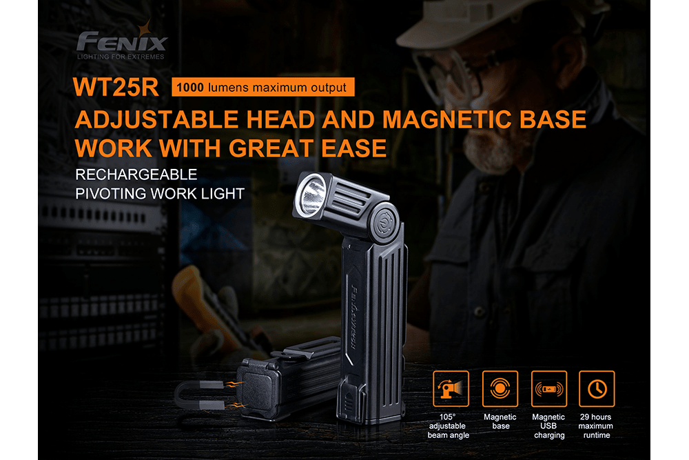 Fenix WT25R Adjustable Head LED Flashlight - 1000 Lumens - Fenix Store