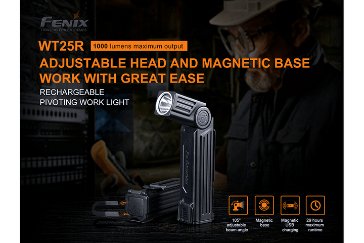 Fenix WT25R Adjustable Head LED Flashlight - 1000 Lumens - Fenix Store