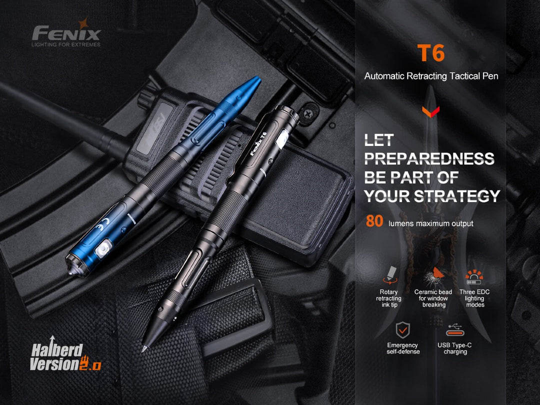 The Compactical Bundle - TK05 Compact Tactical Flashlight & T6 Tactical Pen (blue) - Fenix Store