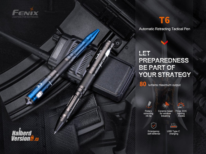 The Compactical Bundle - TK05 Compact Tactical Flashlight & T6 Tactical Pen (blue) - Fenix Store