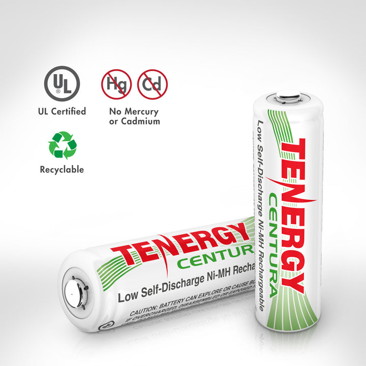 Tenergy AA Centura NiMH Rechargeable Battery - 4 Pack